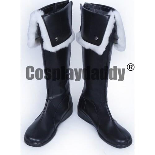 7th Dragon III Code:VFD Mage Black Long Cosplay Boots Shoes S008