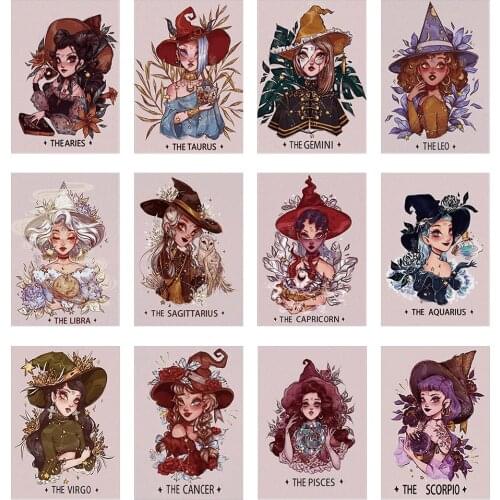 5D Diamond Painting Mosaic DIY Twelve Constellations Girl Full Drill Round Rhinestone Wall Picture Craft Home Decor Gift 30*40cm