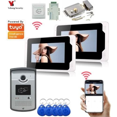 Wifi Video Intercom System 7''inch Doorphone Record System IR light Night Vision RFID Unlock Doorbell Camera Remote Unlock