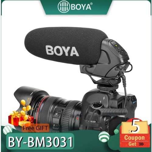 BOYA BY-BM3031 Microphone Supercardioid Condenser Interview Capacitive Mic Camera Video Mic for Canon Nikon Sony DSLR Camcorder