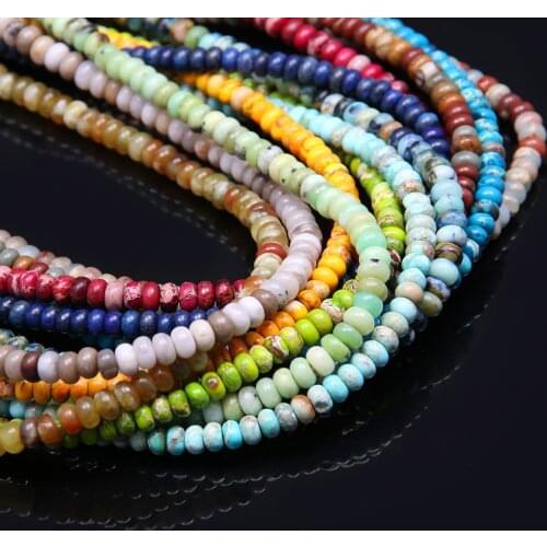 200Pcs Natural Stone Beads For Jewelry Making Abacus Shaped Semi-precious Stone DIY Necklace Bracelet Handiwork Accessory