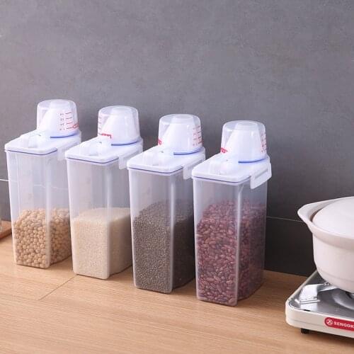 Household Plastic Sealed Cans Kitchen Large And Thickened Food Storage Box Grain Miscellaneous Tank With Lid Stora