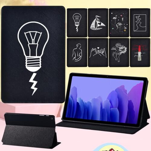 Tablet Case for Samsung Galaxy TAB A7 10.4 2020 T500 T505 High Quality Shockproof Simple Pattern Tablet Cover Case + Free Stylus