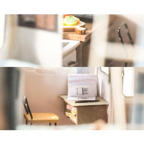 1 Set DIY Cabin Teenage Girls Room Wooden Dolls House Miniature With Happy Adult Campers Furniture Model Children H8G5