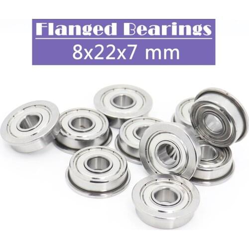 F608ZZ Bearing ABEC-5 (10PCS) 8*22*7 mm Flanged F608Z Ball Bearings F608 ZZ