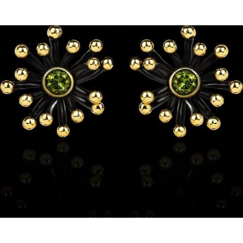 Exquisite Creative Black Gold Earrings Petal Wild Earrings Gold Two-tone Flower Heart Earrings Party Jewelry Womens Earrings