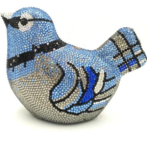 Clutch XIYUAN Bird Shape Full Crystals Purse Evening Bags Colorful Clutches Women Party Purse Dinner Bags Diamond Handbags