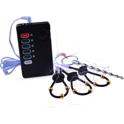 BDSM Electro Shock Penis Ring Urethral Plug Electric Stimulator Prostate Massage Medical Themed Sex Toy For Men Masturbator Gay