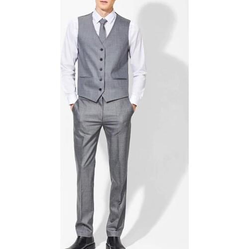 Gentleman Wedding Waistcoat and Pants Sets Casual Business Vests Pants Slim Fit Vest Custom Made Mens Groom Suit (Vest+Trousers)
