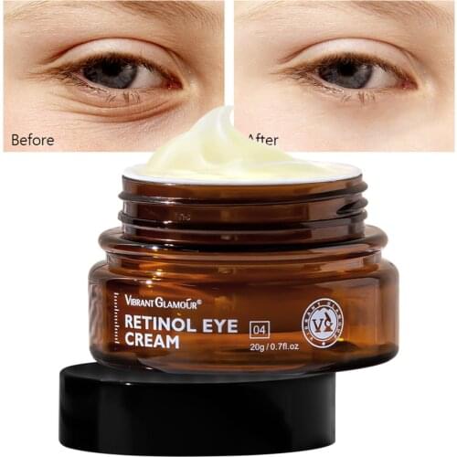 Retinol Eye Cream Dark Circles Fade Fine Lines Remove Eye Bags Anti Wrinkle Anti Aging Firming Whitening Brighten Skin 20g
