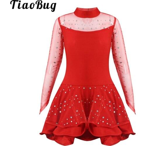 Fashion Girl Ballet Tutu Dress Professional Kids Dancing Clothes Suit Kids Stage Performance Costume Sequins Latin Dance Costume