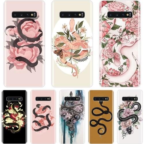 Soft Phone Case For Samsung Galaxy S10 Plus 5G 10E Silicone Snake Flower Aesthetic Back Cover For Samsung Galaxy Note 10 Pro