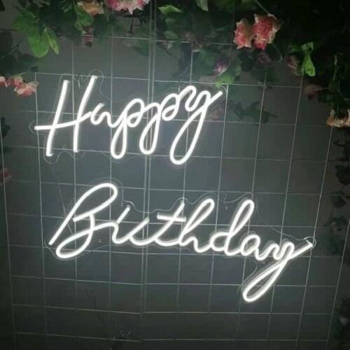 Custom neon sign light Happy birthday Sign For Birthday Gifting Wall Bar Restaurant Wedding Decoration