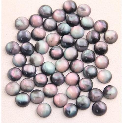 40pcs 8-20mm 2020 New Product Natural OreStyle Flash Round Flat Back Resin DIY Bracelet Earring Material Accessories
