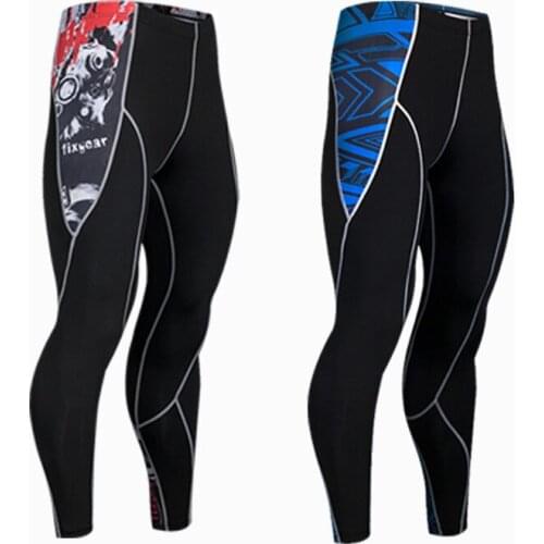 2019 New Mens Compression Running Tights Pants 3D Print Quick Dry Skinny Leggings Tights Fitness MMA Pants Stitching Tousers