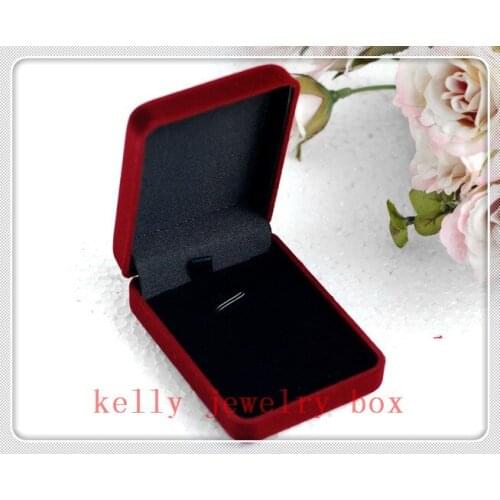 Wholesale 12pcs/Lot 8x6x3cm Dark Red Velvet Jewelry Box Favor Pendant Necklace Gift Box Earrings Jewelry Display Packaging Boxes