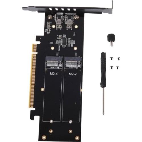 M.2 X16 to 4X NVME PCIE3.0 GEN3 X16 to 4xNVME RAID Card PCI-E VROC CARD RAID Hyper M.2X16 M2X16 4X X4 NVMEx4 Adapter