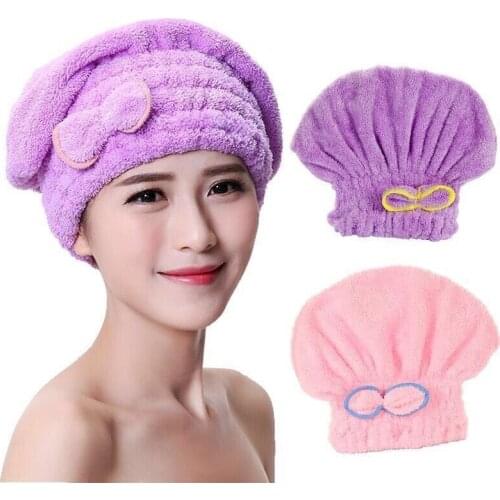 Microfiber hair towel turban towel Quickly hair drying towel Women Girls Ladies Absorbent shower cap 7 colors