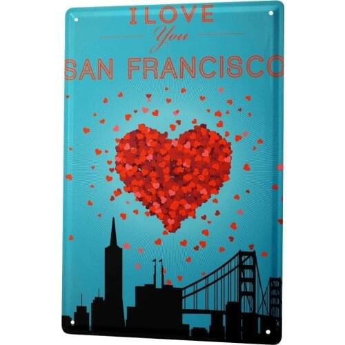 SINCE 2004 Tin Sign Metal Plate Decorative Sign Home Decor Plaques Wanderlust City San Francisco Love