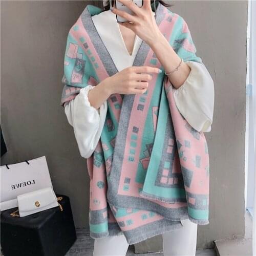 Wool-like Wool Lady Scarf for European Fashion Boats in 2019,Artistic Style Warm Lady Shawl Scarf Selected Fabric Creativity