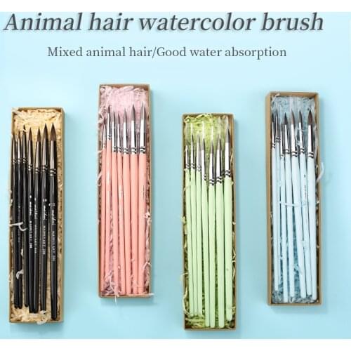 Sable hair watercolor brush set hand-painted animal hair professional art supplies hook line gouache oil painting acrylic pen