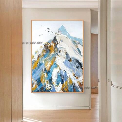 Mountain Landscape Modern Minimalist 100% Handmade Abstract Oil Painting Wall Art Decorative For Living Room Office