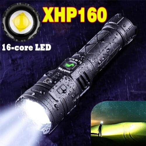 Outdoor Lighting LED Flashlight Powerful Flash Light Camping Lantern Zoomable 26650 Battery Rechargeable Tactical Hunting Torch