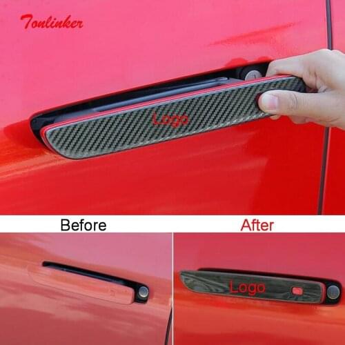 Tonlinker Exterior Car Door Handle Cover Sticker For FAW HONGQI H9 2020-2021 Car Styling 4 PCS Stainless steel/Epoxy/TPU Sticker