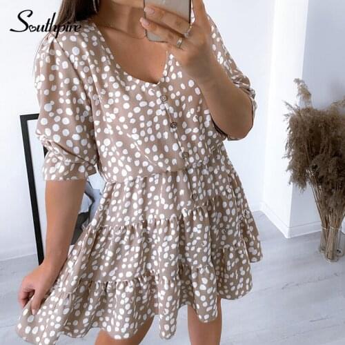 Southpire Half Sleeve A-Line Polkat Dot Vintage Dress Womens 2021 Elegant Casual Party Dress Ladies Clothing 2021 Summer