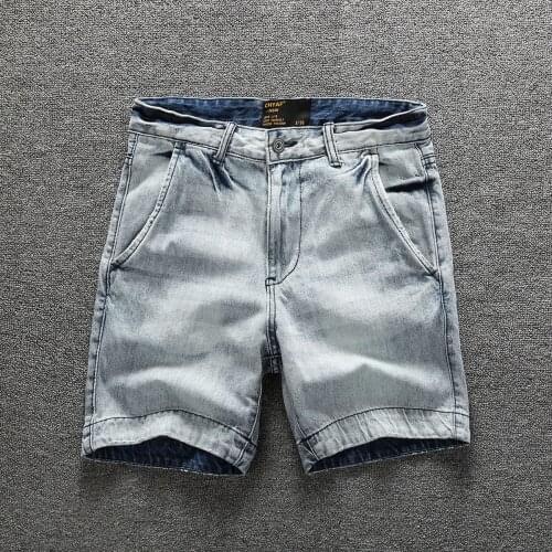 0030 Straight Denim Shorts Summer Casual Fashion Chic Young Style Washing Distressed Pocket Zipper Solid Color Loose Plus Size