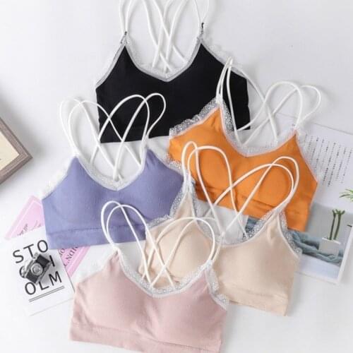 2021 Fashion Womens Summer Camis Tanks Tops Sleeveless Cotton Bustier Unpadded Bandeau Bra Vest Crop Top Seamless Bralette Tees
