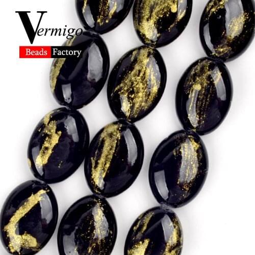 22pcs 13*18mm Black Lapis Lazuli Jades Flat Oval Beads for Jewelry Making Spacer Beads Diy Women Bracelets Jewellery Accessories