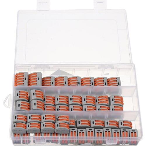 60Pcs 2/3/5 Holes Spring Conductor Terminal Block Electric Cable Assortment Conductor Compact Wire Connector Free Shipping
