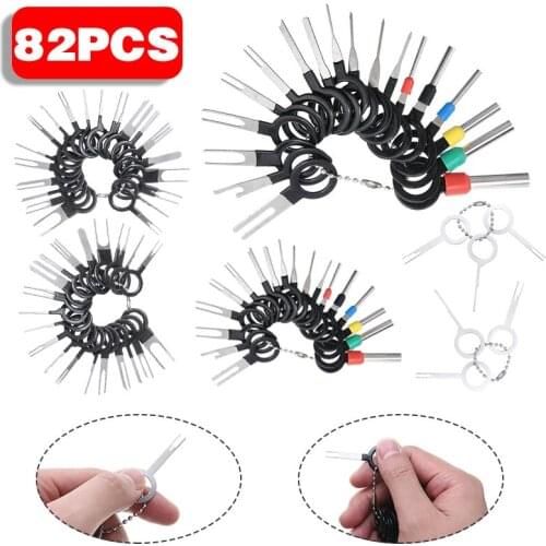 82pcs Car Terminal Removal Tool Wire Plug Connector Extractor Puller Release Pin Extractor Kit For Car Plug Repair Tool Kit