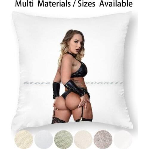 Cali Carter Fetish Sexy Leather Photo Pillow Case Throw Pillow Cover Cotton Linen Flax Gangbang Sexy Leather Tight Ass Boobs