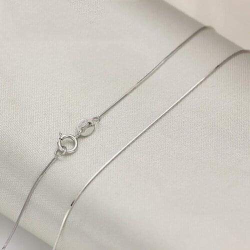 Authentic 18k White Gold Chain Unisex Luck Snake Design Chain Necklace 0.6mmW