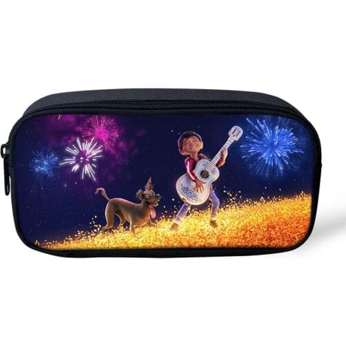 HaoYun Kids Pencil Case COCO Music Skull Pattern Students Stationery Box Cartoon Design School Supplies Pen Bag Girls Beautician