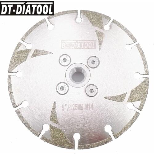 DT-DIATOOL Dia 105/115/125mm Electroplated Reinforced Diamond Cutting Disc Saw Blade M14 Thread Marble Granite Cut Grind Blade