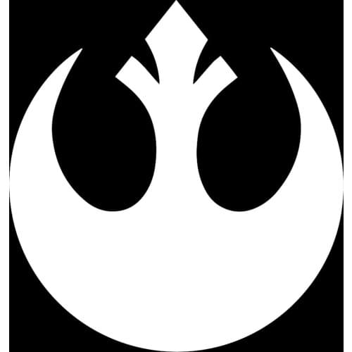 EvolveFISH SW Rebel Alliance Logo Weatherproof Vinyl Decal - [White][5"] 15*15cm