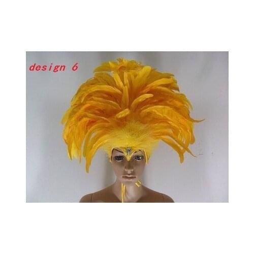 Many patterns Indian chicken head peacock headband Brazil carnival party festival headwear dance stage headpieces for women
