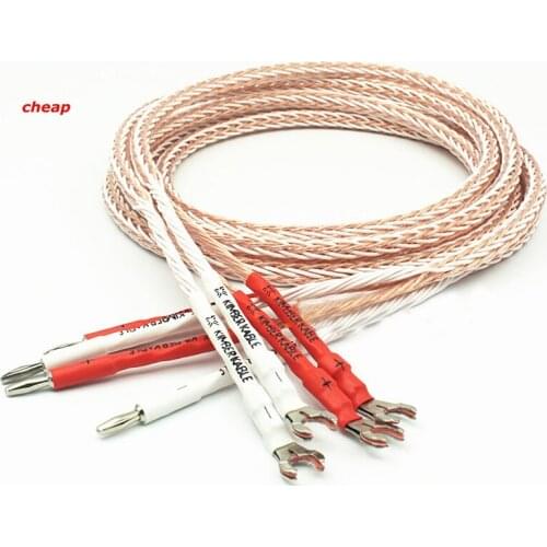 HiFi 8TC 7N OCC Pure copper Speaker cable hifi audio speaker wire loudspeaker cable 8TC Speaker cable with Banana Y spade