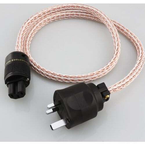 HIFI 12TC Power Cable High Quality 6N OCC Hifi Power Cord with UK 13A AC Power Cable IEC Female HIFI AC Power Cable