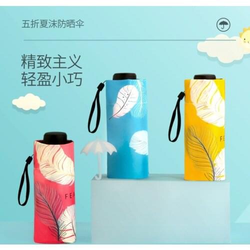 Pocket sun umbrella rain and rain black glue small portable sunshade and anti ultraviolet umbrella