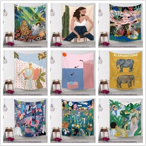Beauty Wall Hanging Bohemian Printed Microfiber Fabric Home Decoration Bedspread Wall Tapestry Home Decoration Wall