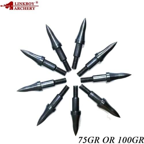 Linkboy Archery 12Pcs 75/100GR Archery Target Broadheads Arrows Tip Point Arrowheads Recurve Compound Bow Hunting