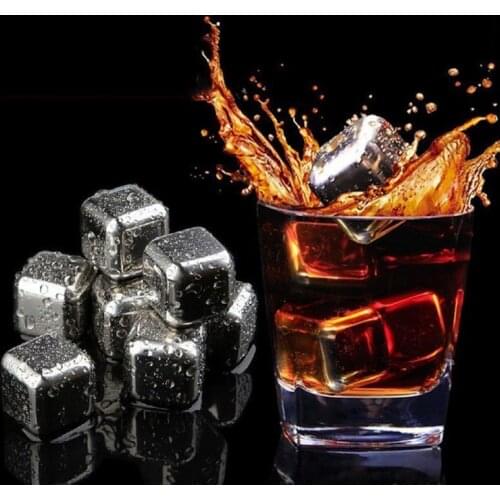 Reusable Metal Beer Cooler Ice Stone Stainless Steel Ice Cubes Wine Whiskey Stones Chiller Keep Drink Cold Longer Party Bar Tool