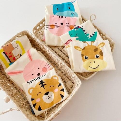 Fashion Children Sleepwear T-shirt Cartoon Animals Printed Kids Summer Clothes Shawl Top for Girl Boy Child Birthday Gift