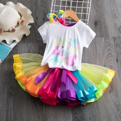 Fashion Unicorn Dress Baby Girl Clothes 2020 Summer Princess Costume Dresses for Girls Birthday Wedding Gown Size 3 5 8 Years