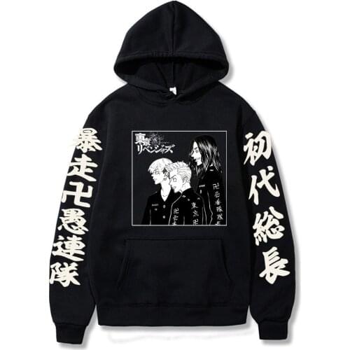 Anime Tokyo Revengers Fashion Graphic Long Sleeve Hoodies Harajuku Sudadera Sweatshirts