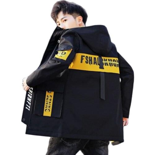2021 Men Hooded Jacket Mens fashion Casual Streetwear Slim Windbreaker High Quality Jacket Man Korean Authentic Clothing 3XL